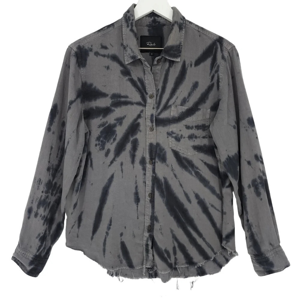 Rails Indrid Raw Hem Shirt in Smoke Swirl